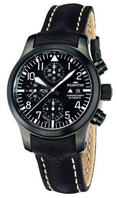 Fortis B-42 Flieger Black Chronograph D - Black Fortis B-42 Flieger Black Chronograph D - Black