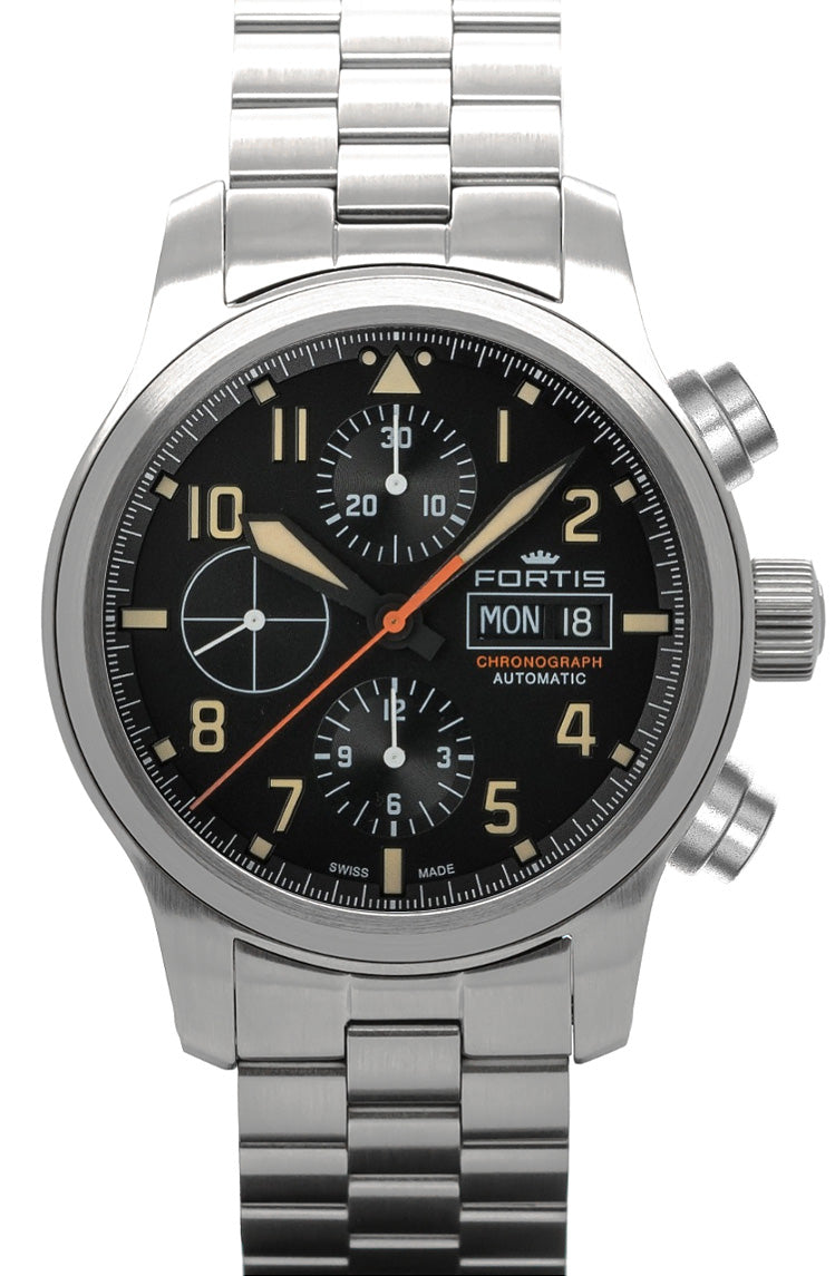 Fortis Watch Aviatis Aeromaster Old Radium Chronograph - Black Fortis Watch Aviatis Aeromaster Old Radium Chronograph - Black