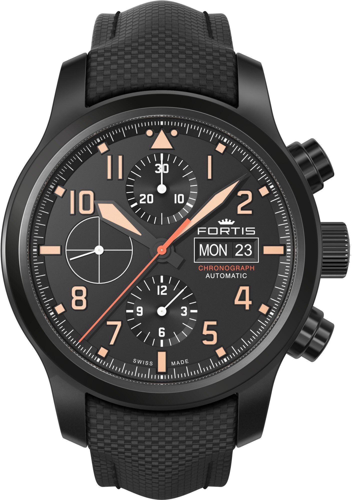 Fortis Watch Aviatis Aeromaster Stealth Chronograph - Black Fortis Watch Aviatis Aeromaster Stealth Chronograph - Black