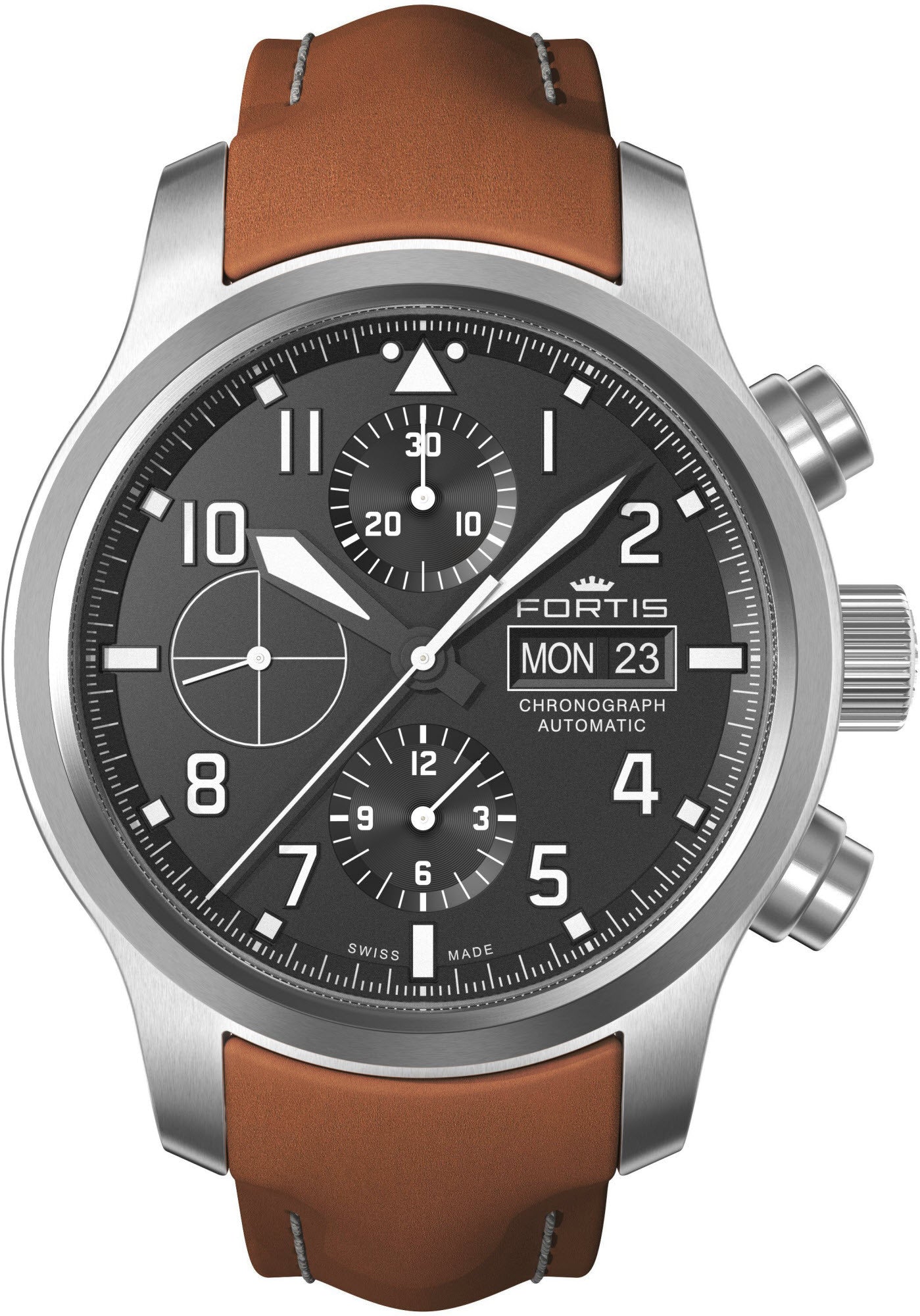Fortis Watch Aviatis Aeromaster Steel Chronograph - Black Fortis Watch Aviatis Aeromaster Steel Chronograph - Black