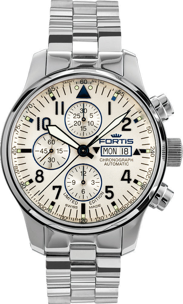 Fortis Watch Aviatis F-43 Recon Chronograph Limited Edition - Cream Fortis Watch Aviatis F-43 Recon Chronograph Limited Edition - Cream