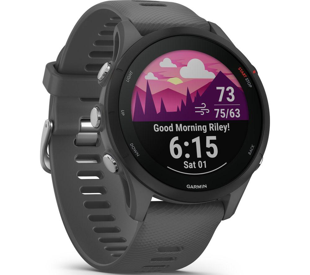 GARMIN Forerunner 255 Sports Watch - Slate Grey, 46 mm, Silver/Grey GARMIN Forerunner 255 Sports Watch - Slate Grey, 46 mm, Silver/Grey