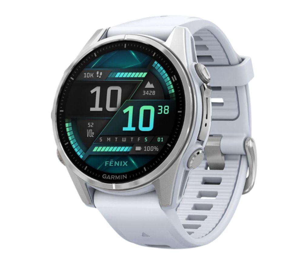 GARMIN fenix 8 AMOLED Smart Watch - Silver & Whitestone, 43 mm, Silver/Grey,White GARMIN fenix 8 AMOLED Smart Watch - Silver & Whitestone, 43 mm, Silver/Grey,White