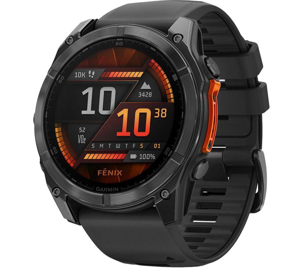 GARMIN fenix 8 AMOLED Smart Watch - Slate Grey & Black, 51 mm, Black,Silver/Grey GARMIN fenix 8 AMOLED Smart Watch - Slate Grey & Black, 51 mm, Black,Silver/Grey