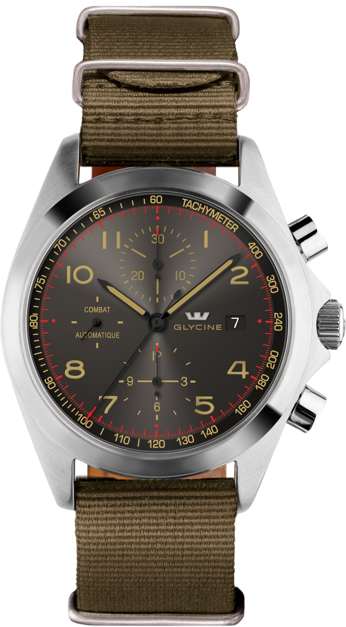 Glycine Watch Combat Chronograph Green - Grey Glycine Watch Combat Chronograph Green - Grey