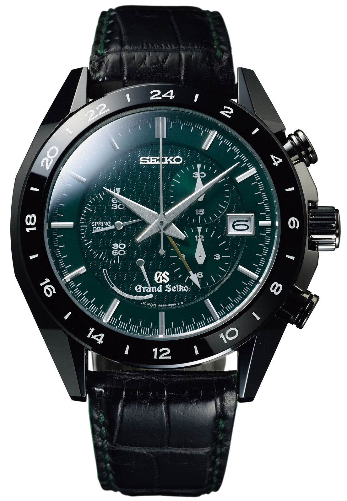 Grand Seiko Watch Spring Drive Sports Black Ceramic GMT Limited Edition - Green Grand Seiko Watch Spring Drive Sports Black Ceramic GMT Limited Edition - Green