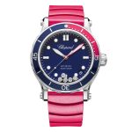 Happy Sport 40mm Ladies Watch Blue Dial Pink Strap