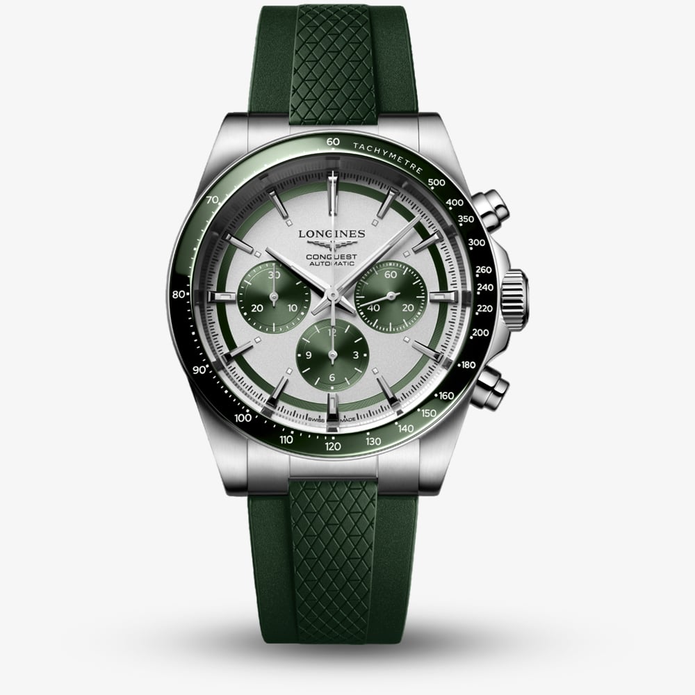 Longines Conquest Chronograph Green Watch L3.835.4.02.9 Longines Conquest Chronograph Green Watch L3.835.4.02.9