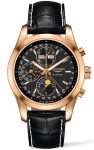 Longines Watch Conquest Classic Moonphase Chronograph Mens - Black
