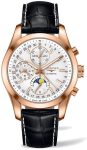 Longines Watch Conquest Classic Moonphase Chronograph Mens - Silver