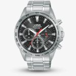 Lorus Solar Black Chronograph Watch RZ501AX9