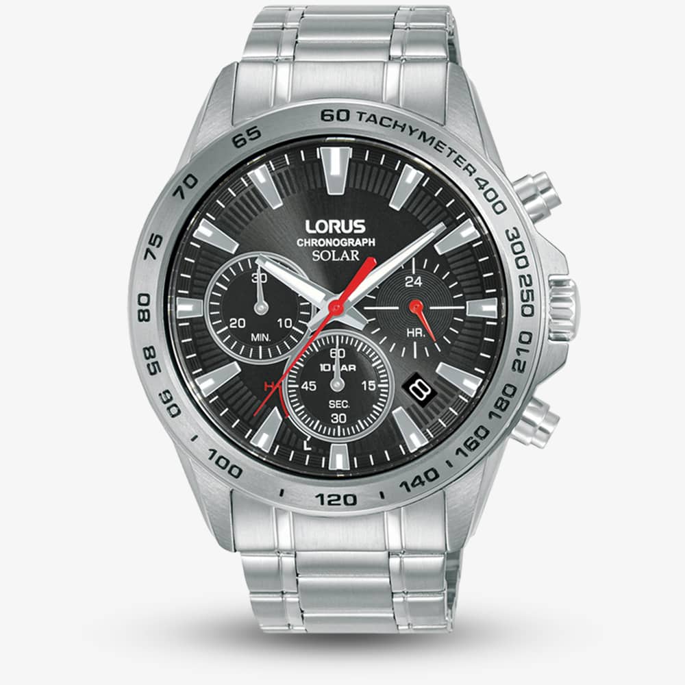 Lorus Solar Black Chronograph Watch RZ501AX9 Lorus Solar Black Chronograph Watch RZ501AX9