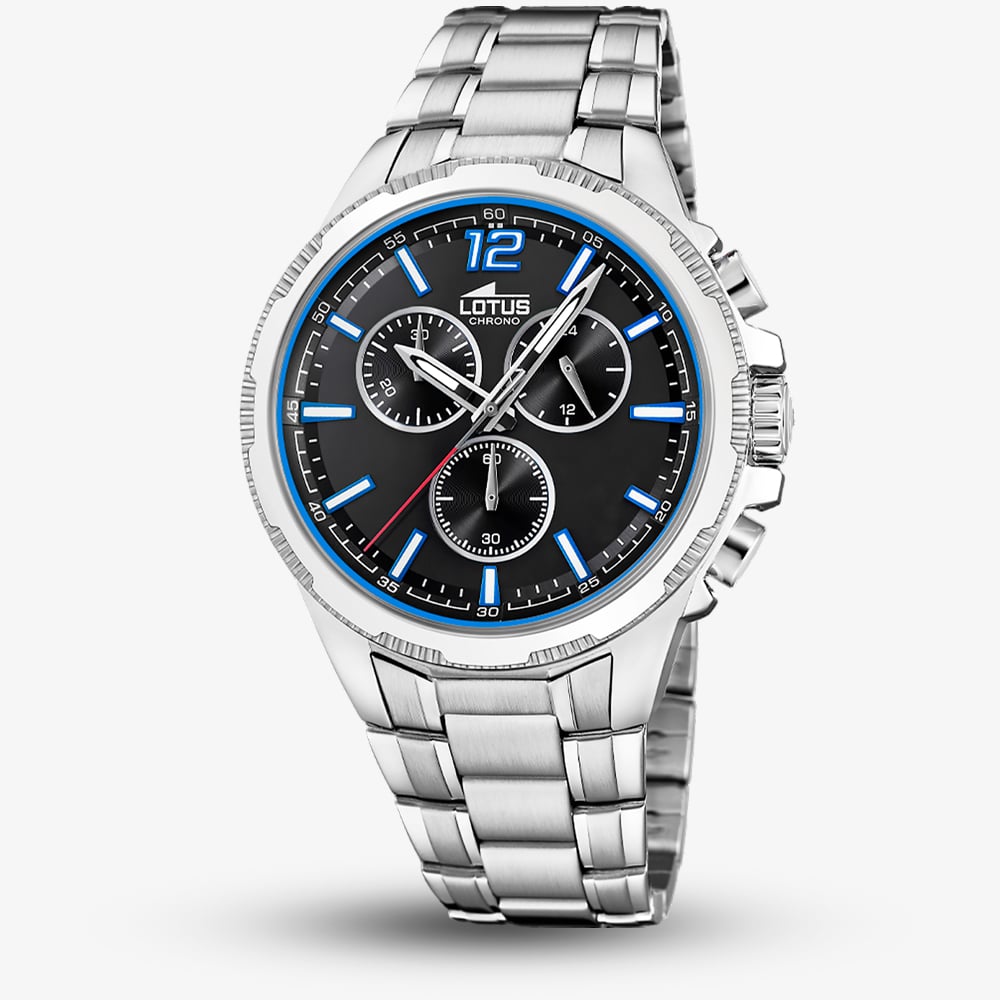Lotus Mens Black And Blue Chronograph Watch L18991/1 Lotus Mens Black And Blue Chronograph Watch L18991/1