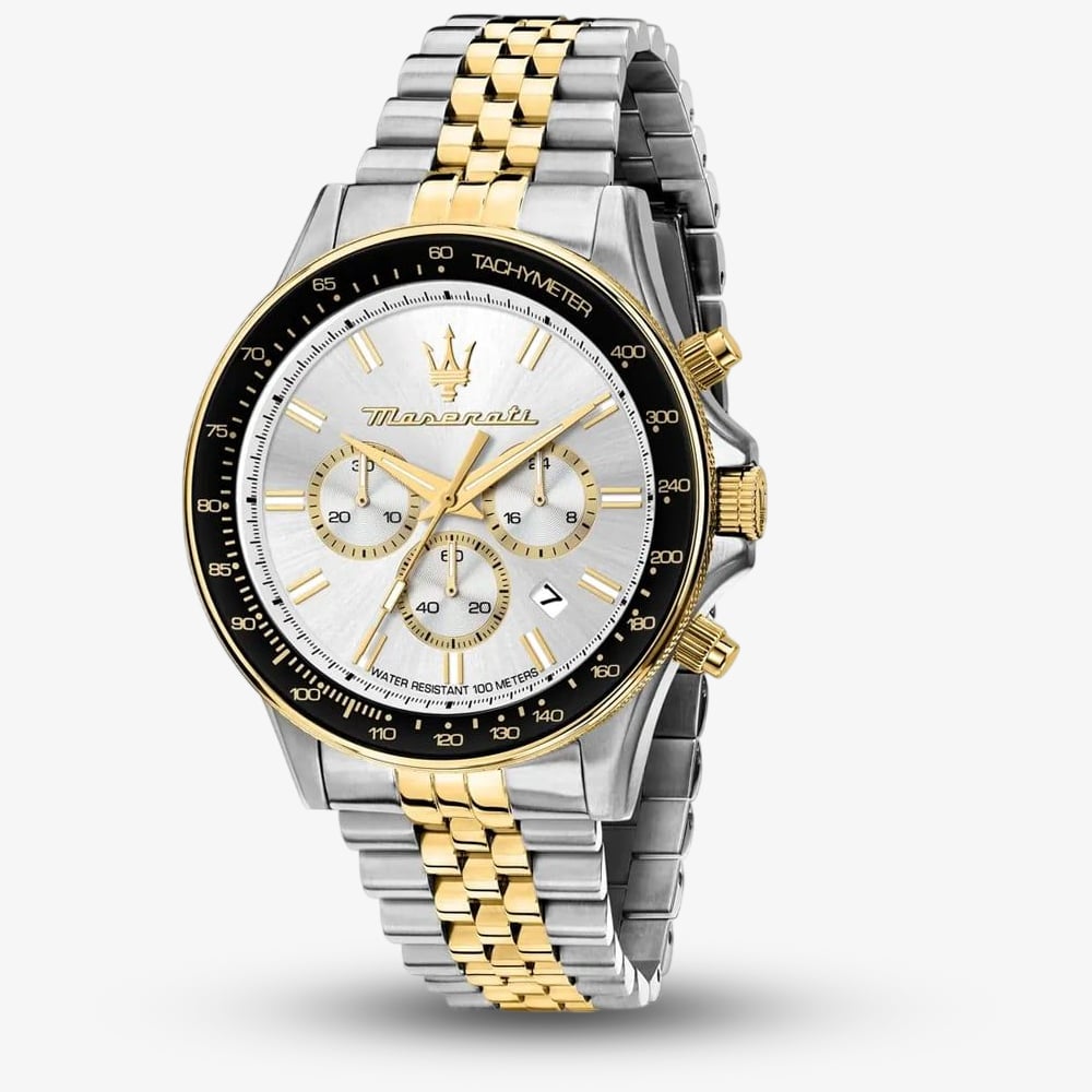 Maserati Mens Sfida Two-Tone Chronograph Watch MR8873640024 Maserati Mens Sfida Two-Tone Chronograph Watch MR8873640024