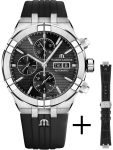 Maurice Lacroix Watch Aikon Automatic Chronograph 44mm Strap Set - Black