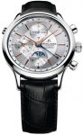 Maurice Lacroix Watch Les Classiques Chronograph Phase de Lune Mens - Silver