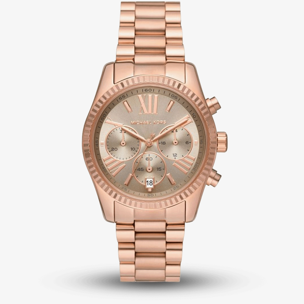 Michael Kors Ladies Lexington Rose Gold Chronograph Watch MK7217 Michael Kors Ladies Lexington Rose Gold Chronograph Watch MK7217