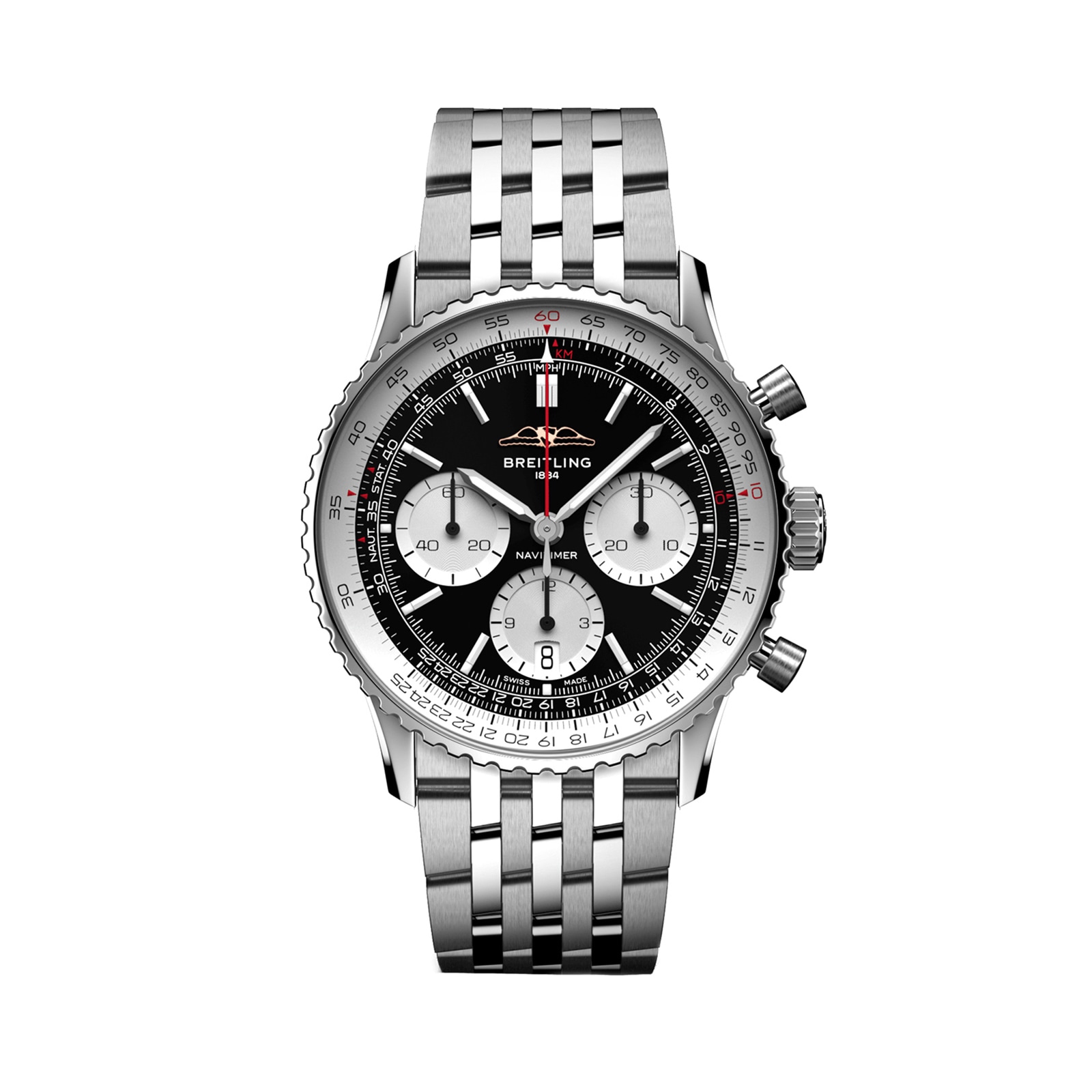 Navitimer B01 Chronograph 41mm Mens Watch Black Stainless Steel Navitimer B01 Chronograph 41mm Mens Watch Black Stainless Steel