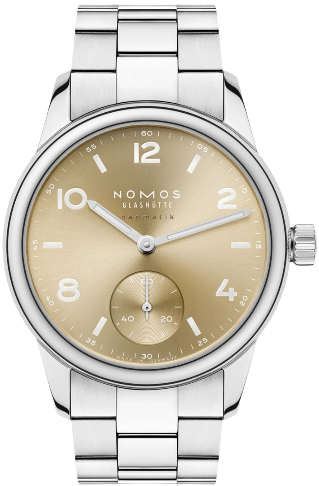 Nomos Glashutte Club Sport Neomatik 34 Gold Sapphire Glass Nomos Glashutte Club Sport Neomatik 34 Gold Sapphire Glass