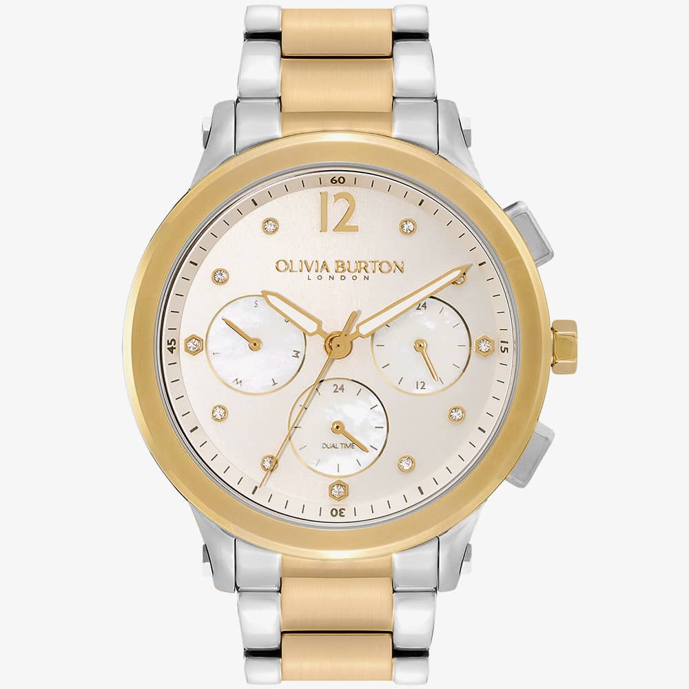 Olivia Burton Ladies Sport Luxe Multi-Function Metallic White & Two Tone Watch 24000053 Olivia Burton Ladies Sport Luxe Multi-Function Metallic White & Two Tone Watch 24000053