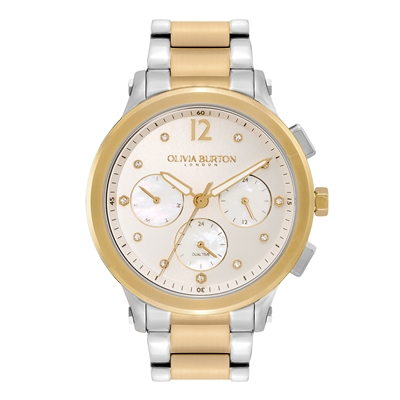 Olivia Burton Sports Luxe Silver + Gold Bracelet Watch Olivia Burton Sports Luxe Silver + Gold Bracelet Watch
