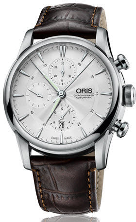 Oris Watch Artelier Chronograph Leather D - Silver Oris Watch Artelier Chronograph Leather D - Silver
