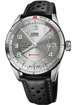 Oris Watch Audi Sport GMT Leather - Silver Oris Watch Audi Sport GMT Leather - Silver