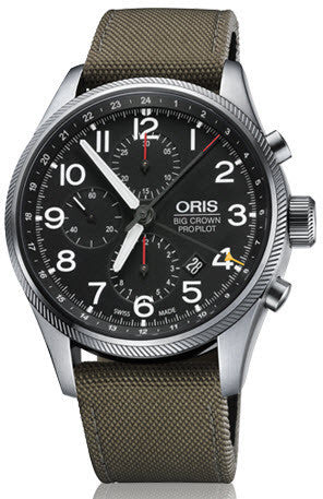 Oris Watch Big Crown ProPilot Chronograph GMT Olive Textile D - Black Oris Watch Big Crown ProPilot Chronograph GMT Olive Textile D - Black