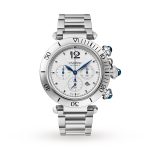 Pasha De Cartier 41mm, Chronograph, Automatic Movement, Steel, Interchangeable Metal And Leather Straps
