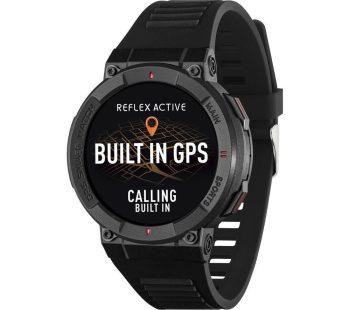REFLEX ACTIVE Series 43 Smart Watch - Black, Silicone Strap, Black