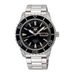 Seiko 5 Sports Automatic Black Dial Stainless Steel Bracelet Mens Watch SNZH55K1