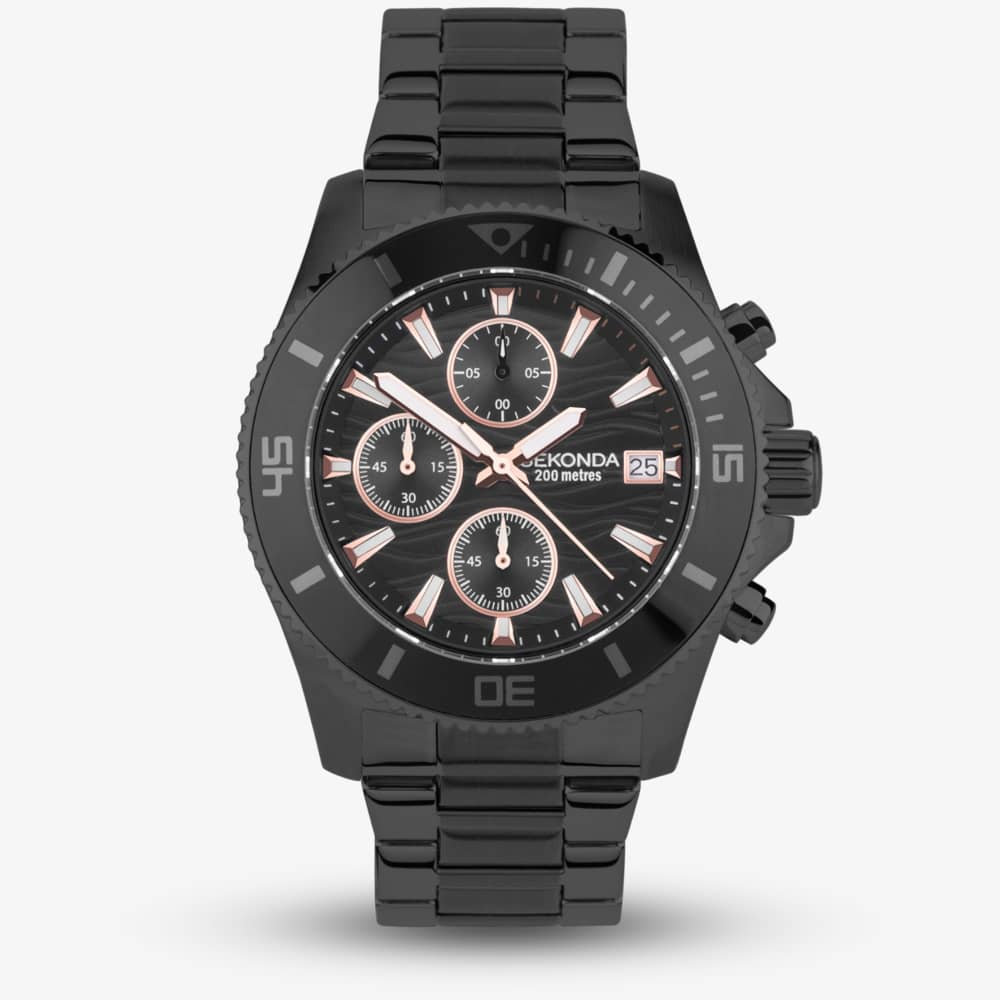 Sekonda Mens Pacific Wave Black Chronograph Watch 30117 Sekonda Mens Pacific Wave Black Chronograph Watch 30117