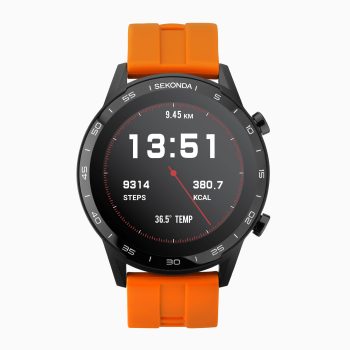 Sekonda Sekonda Active Smart Watch | Black Case & Orange Silicone Strap | 1911