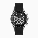 Sekonda Sekonda Circuit Chronograph Men's Watch | Silver Alloy Case & Black Silicone Strap with Black Dial | 30199