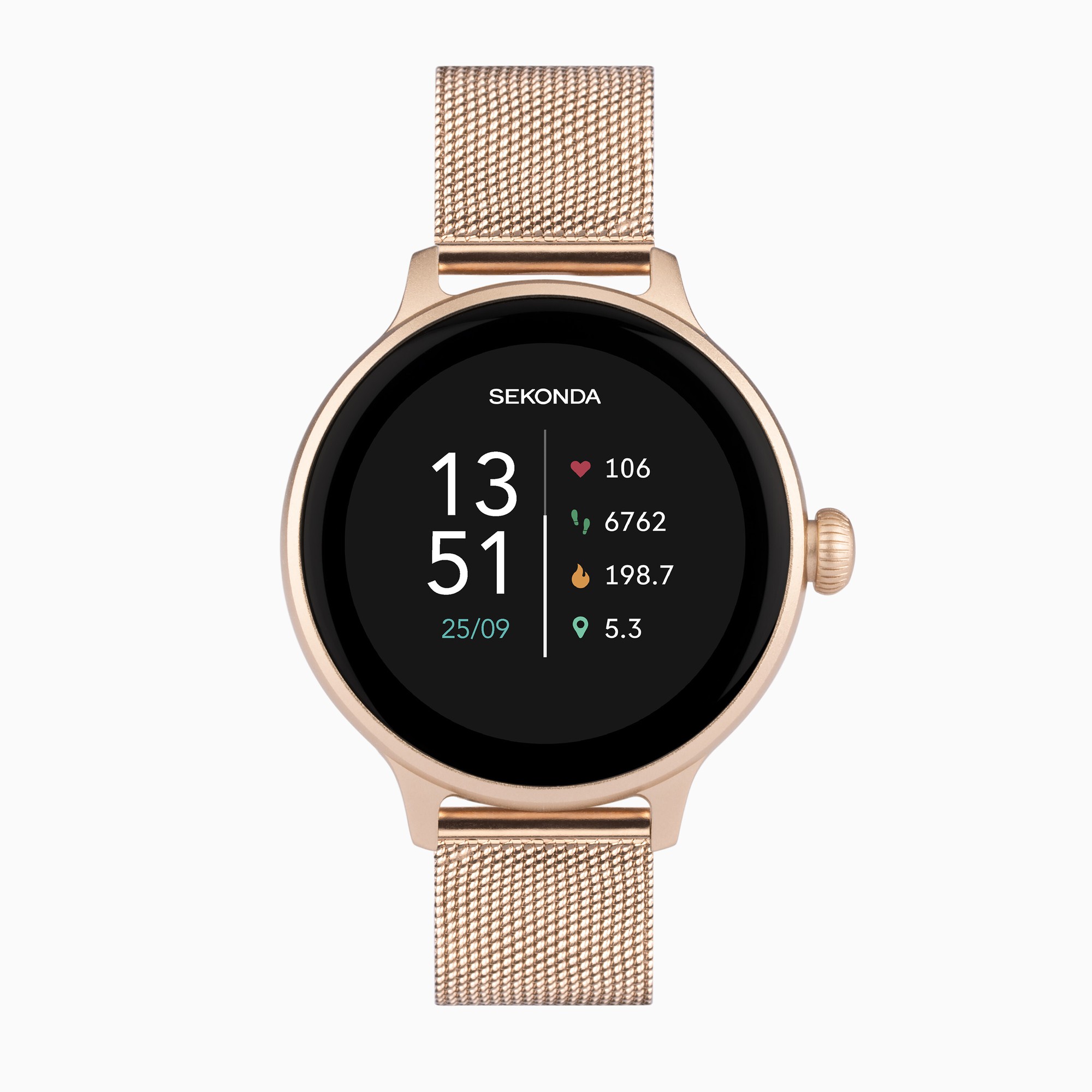 Sekonda Sekonda Connect Smart Watch | Rose Gold Alloy Case & Stainless Steel Mesh Bracelet | 40625 Sekonda Sekonda Connect Smart Watch | Rose Gold Alloy Case & Stainless Steel Mesh Bracelet | 40625