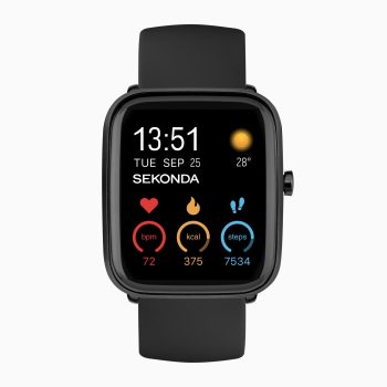 Sekonda Sekonda Motion Plus Smart Watch | Black Alloy Case & Silicone Strap | 30225