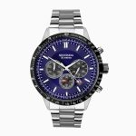 Sekonda Sekonda Velocity Chronograph Men's Watch | Silver Case & Stainless Steel Bracelet with Blue Dial | 1970