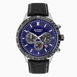 Sekonda Sekonda Velocity Men's Chronograph | Silver Case & Leather Strap with Blue Dial | 1971