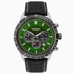 Sekonda Sekonda Velocity Men's Chronograph | Silver Case & Leather Strap with Green Dial | 1937