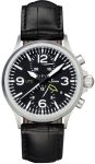 Sinn Duo Chronograph 756 UTC Alligator With Folding Clasp - Black