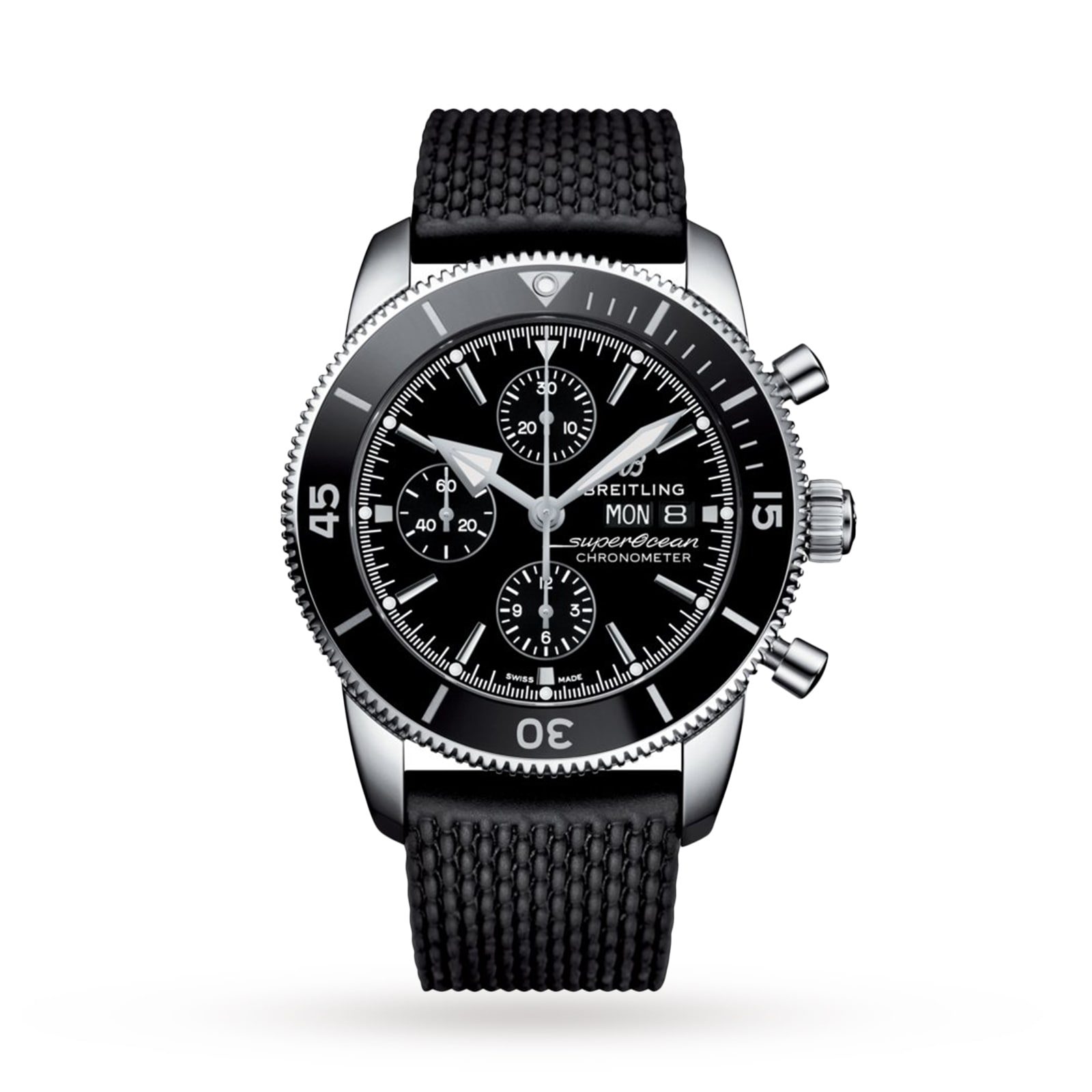 Superocean Heritage Chronograph 44 Stainless Steel Rubber Strap Watch Superocean Heritage Chronograph 44 Stainless Steel Rubber Strap Watch
