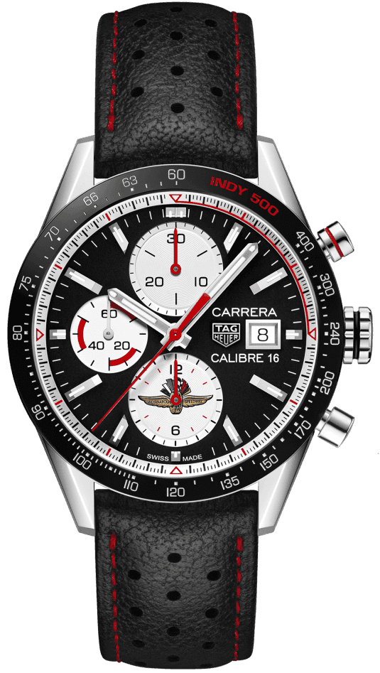 TAG Heuer Watch Carrera Calibre 16 Chronograph Indy 500 Limited Edition - Black TAG Heuer Watch Carrera Calibre 16 Chronograph Indy 500 Limited Edition - Black