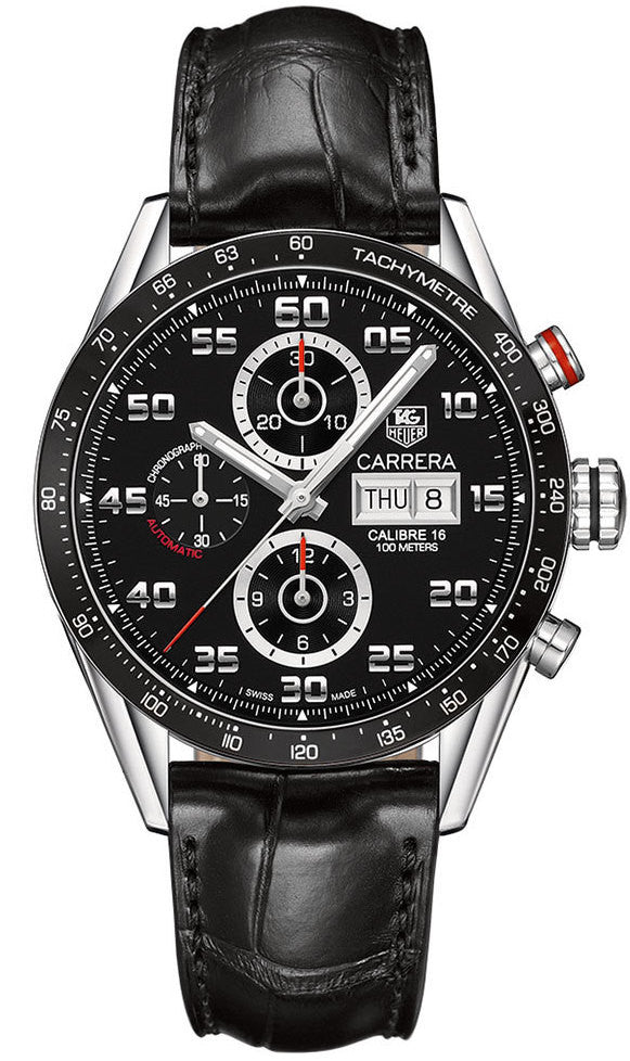 TAG Heuer Watch Carrera Calibre 16 Day Date Chronograph - Black TAG Heuer Watch Carrera Calibre 16 Day Date Chronograph - Black