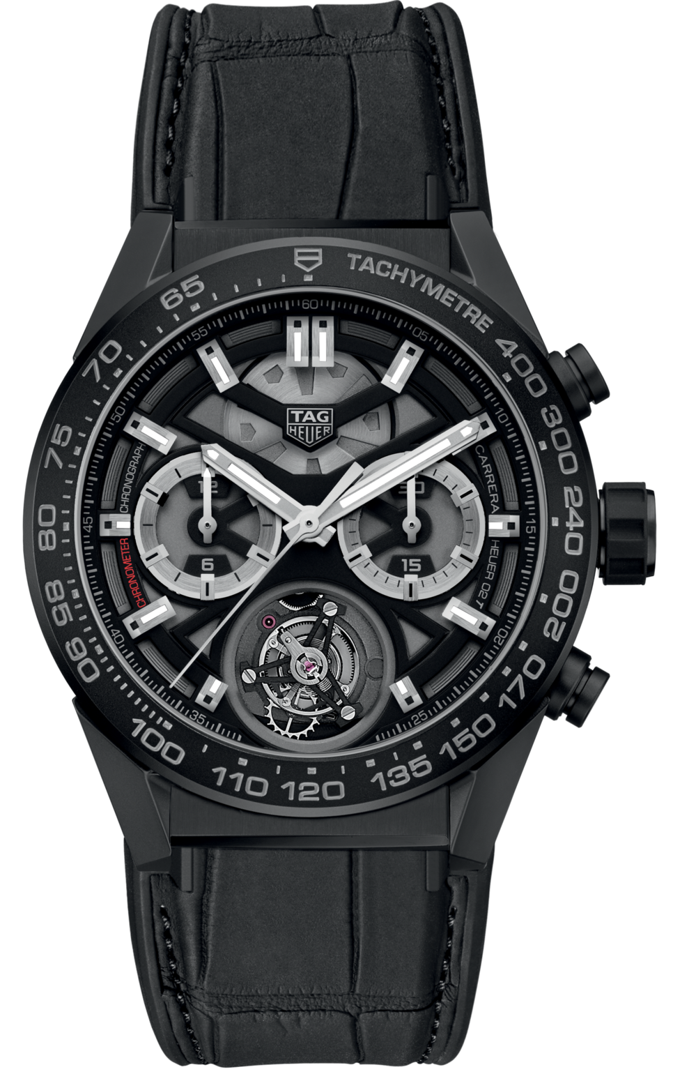 TAG Heuer Watch Carrera Chronograph Tourbillon - Black TAG Heuer Watch Carrera Chronograph Tourbillon - Black
