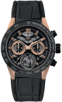 TAG Heuer Watch Carrera Tourbillon Chronograph Rose Gold - Black