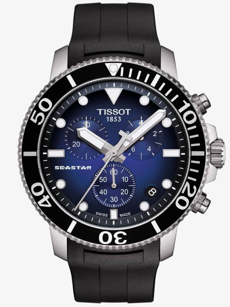 Tissot Mens T-Sport Seastar 1000 Chronograph Blue Dial Black Rubber Strap Watch T120.417.17.041.00 Tissot Mens T-Sport Seastar 1000 Chronograph Blue Dial Black Rubber Strap Watch T120.417.17.041.00
