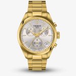 Tissot PR 100 Gold Plated Silver Chronograph Watch T150.417.33.031.00