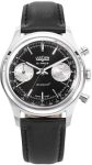Vulcain Chronograph 38mm Black Silver Leather