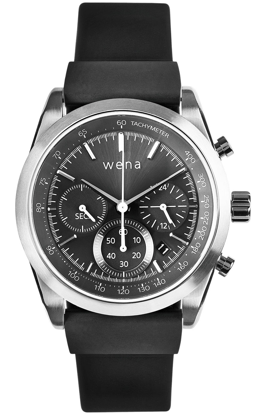 Wena Watch Wrist Active With Silver Solar Chronograph Face - Silver Wena Watch Wrist Active With Silver Solar Chronograph Face - Silver