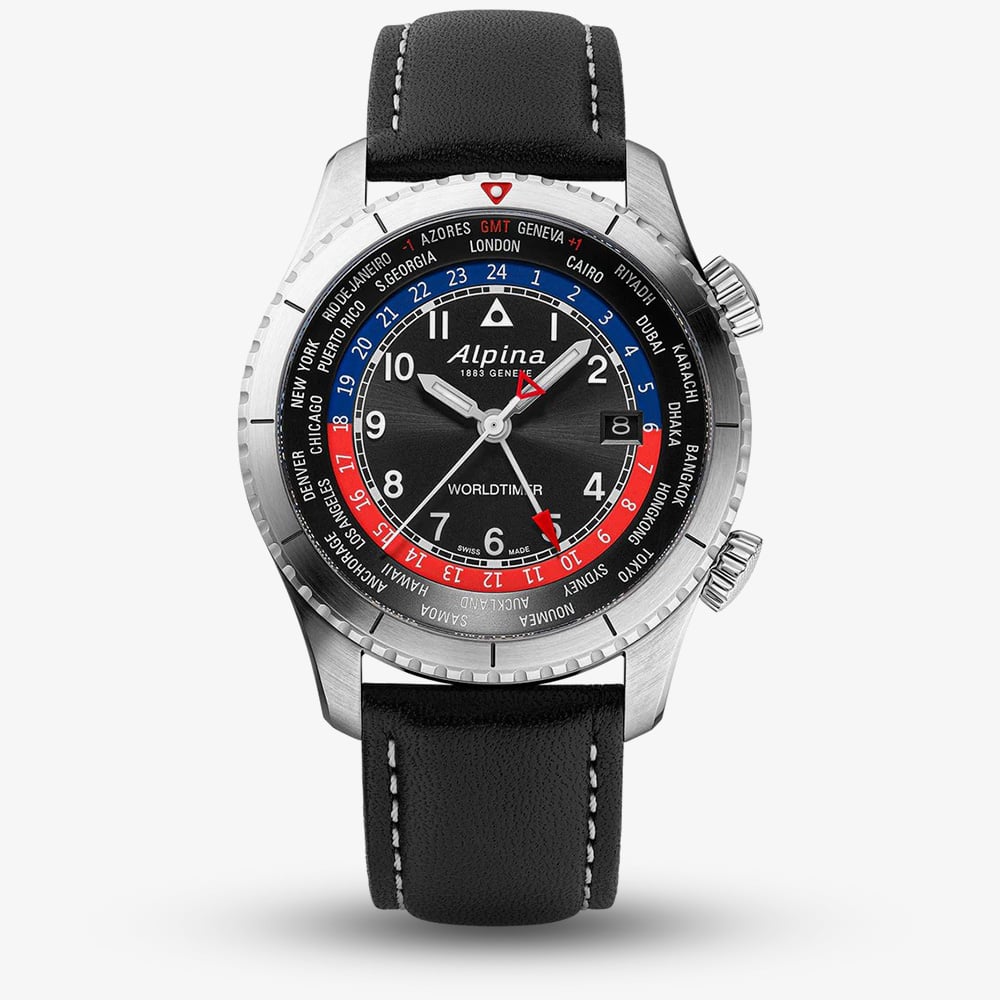 Alpina Mens Startimer Pilot Quartz Worldtimer Watch AL-255BRB4S26 Alpina Mens Startimer Pilot Quartz Worldtimer Watch AL-255BRB4S26
